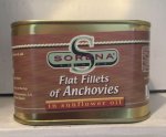 Flat Anchovy Fillets In Sunflower Oil malta, Sovrana / Sorena malta, Fish Products malta, A.A. Foods Importers Ltd malta
